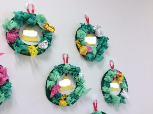 りんご組 クリスマスリース製作 港区立神明保育園